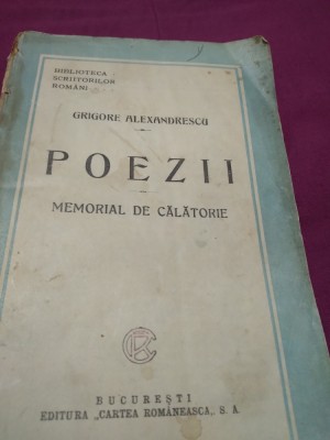 POEZII GRIGORE ALEXANDRESCU MEMORIAL DE CALATORIE 1930 foto