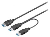 Cablu USB 3.0 Negru 0.3m 5Gbps PVC