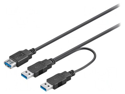 Cablu USB 3.0 Negru 0.3m 5Gbps PVC foto