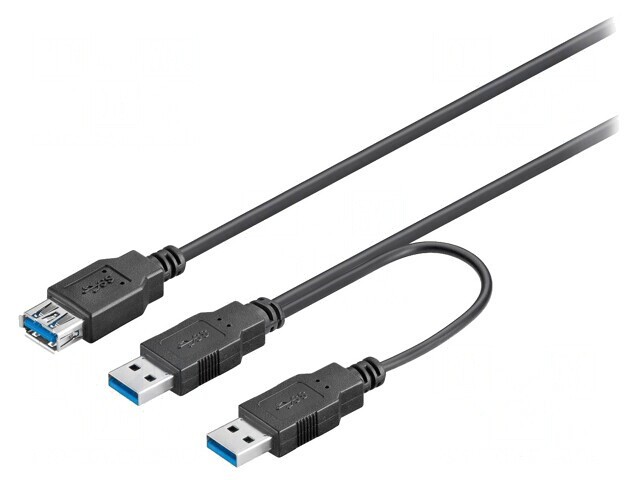 Cablu USB 3.0 Negru 0.3m 5Gbps PVC