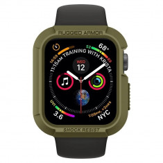 Husa Antisoc Premium Spigen Rugged Armor pentru Apple Watch Seriile 6/5/4/SE (44mm), Protectie la Standarde Militare, Verde Olive foto