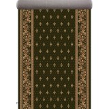 Traversa Bisericeasca Festonata Surfilata, Model Lotos 15033-310, Latime 0.6m, Marime 60 x 200 cm, Verde, Inaltime Fir 8 mm, Antialergic, Polipropilen