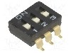 Intrerupator DIP, 2 pozitii, montare SMT, 3 sectiuni, OMRON OCB - A6S-3102-H