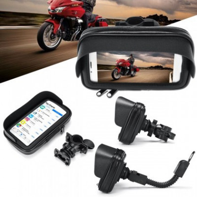 Suport Moto pentru Smartphone / GPS max 5,5&amp;quot;, Negru foto