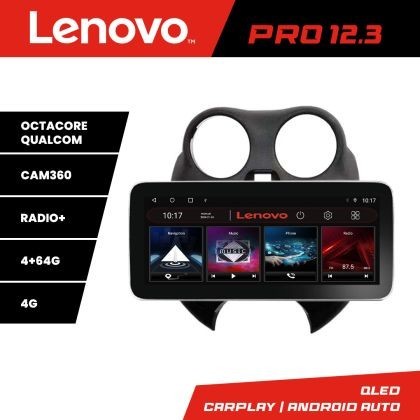 Navigatie Nissan Micra 2010-2014 Lenovo PRO 4+64 12.3 inch qled android 4G DSP gps internet KIT-micra2010 CarStore Technology