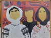 Pictura Margareta Nirca Dick - Trei Generații, 100x80 cm, Artă Rom&acirc;nească Semnată, Expoziție 1970