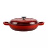 Cratita din fonta emailata cu capac 27 cm, Rosu Handy KitchenServ, Perfect Home