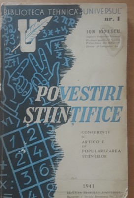 POVESTIRI STIINTIFICE - ION IONESCU, 1941 foto