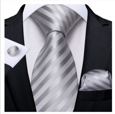 Set cravata + batista + butoni - matase - model 149 foto