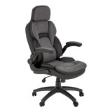 Cumpara ieftin Scaun directorial HM Valerio, stofa si piele ecologica, sarcina maxima 100 kg, negru gri