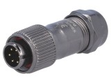 Mufă ST12 tată PIN 6 IP67 5A 125V pentru cablu 5-8mm