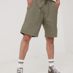 Wrangler pantaloni scurți din amestec de in barbati, culoarea verde