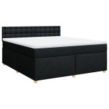 Cumpara ieftin Pat box spring cu saltea, negru, 180x200 cm, catifea