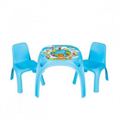 Masuta cu doua scaunele Pilsan King Study Table Bleu foto