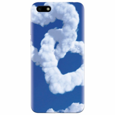 Husa silicon pentru Huawei Y5 2018, Heart Shaped Clouds Blue Sky foto