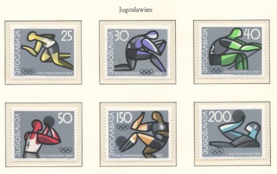 Yugoslavia 1964 Mi 1076/81 MNH - JO Vara, Tokyo foto