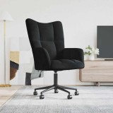 Gossi scaun de relaxare, negru, catifea