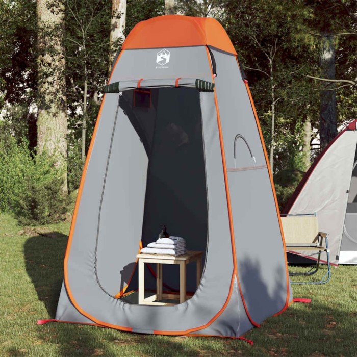 Cort de intimitate pop-up, gri și portocaliu, impermeabil