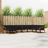 vidaXL Set de canapele de exterior cu pernă 24 pcs Natural și Negru 3369755