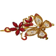 Clama de par in forma de Fluture, Vintage, 13 cm, Rosu, 73BJ