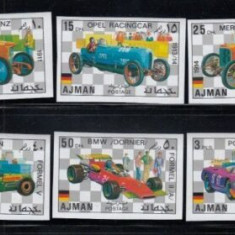 AJMAN. AUTOMOBILE - SERIE COMPLETĂ MNH IMPERF.