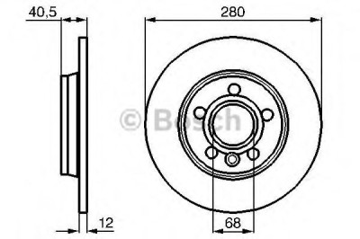 Disc frana VW TRANSPORTER IV bus (70XB, 70XC, 7DB, 7DW, 7DK) (1990 - 2003) BOSCH 0 986 478 871 foto