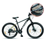 Cumpara ieftin Bicicleta Mountain Bike, 27.5 inch, Genio, suspensii furca, 27 viteze, frane mecanice, cadru 17 inch, jante aluminiu, RESIGILAT