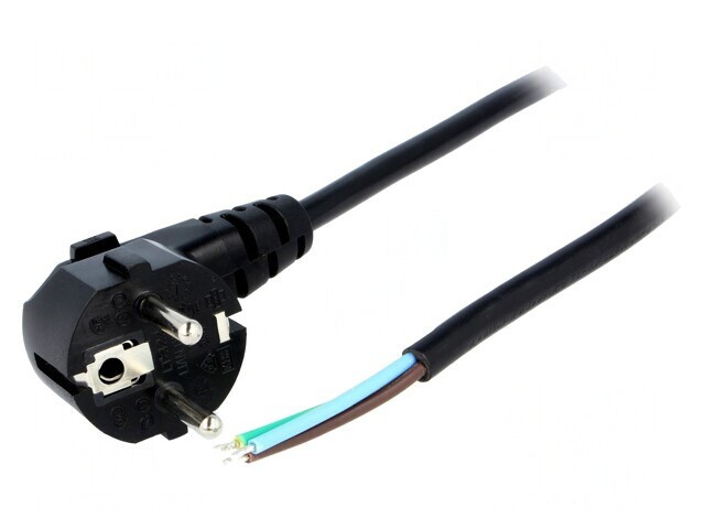 Cablu PVC 3x0,75mm2 cu Ştecăr Unghiular CEE 7/7 (E/F)