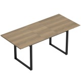 HOMCOM Masă extensibilă 140&ndash;180 cm pentru 6&ndash;8 persoane, dreptunghiulară, design industrial cu cadru din oțel, maro | Aosom Romania