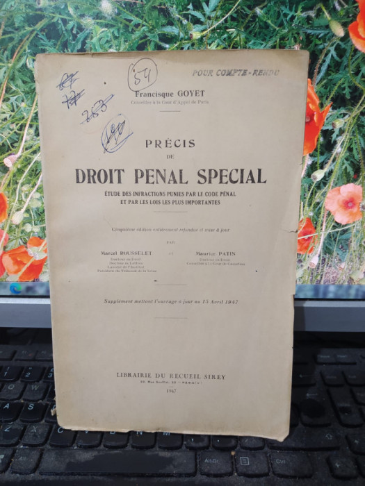 Precis de droit penal special, Francisque Goyet, Paris 1947, 083