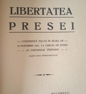 Libertatea presei (Const. Graur, 1923) foto