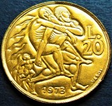 Cumpara ieftin Moneda 20 LIRE - SAN MARINO, anul 1973 *cod 2708 = UNC / solidaritatea umana
