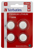 BATERIE VERBATIM, butoni (CR2016), 3V litiu, 4 buc., &quot;49531&quot;