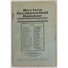 REVISTA INVATATORIMII ROMANE , ANUL XXVIII , NR. 3-4 , MARTIE - APRILIE , 1928