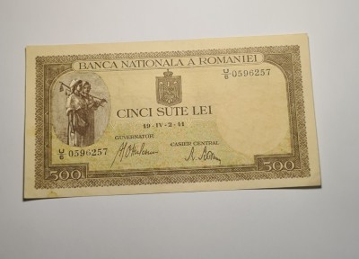 500 lei 1941 Aprilie UNC foto