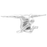 vidaXL Sculptură g&acirc;nditorul, argintiu, 91,5x32x33 cm, aluminiu