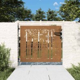 vidaXL Poartă pentru grădină, 85x75 cm, oțel corten, model bambus