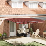 vidaXL Marchiză manuală retractabilă cu LED portocalie și maro 450x350 cm