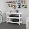 Gossi banc de lucru, alb, 110,5x50x80 cm, lemn masiv pin