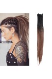 Extensii de dreadlock sintetice subțiri de 0,6 cm, realizate manual, 60 cm, 20 șuvițe, păr pentru croșetat, bretonuri lungi pentru croșetat, stil hip-