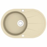 Cumpara ieftin Chiuveta de bucatarie din granit, bej, un bazin, oval