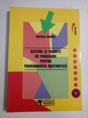 SISTEME SI PACHETE DE PROGRAME PENTRU PROGRAMAREA MATEMATICA - NECULAI ANDREI