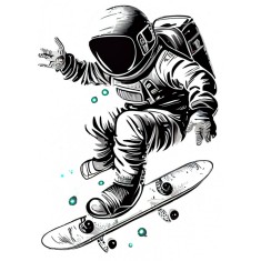Sticker decorativ, Astronaut, Alb, 82 cm, 1266STK-3