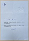 SCRISOARE SEMNATA OLOGRAF SI COMPLETATA CU NUMELE DESTINATAREI DE M.S. REGELE MIHAI I AL ROMANIEI , 25 OCTOMBRIE , 2007