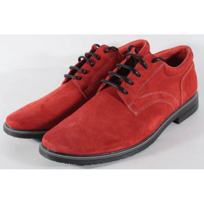 Pantofi rosii de barbati/barbatesti din velur (cod SPB01) foto