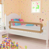 vidaXL Balustradă protecție pat copii, gri taupe, 150x42 cm, poliester