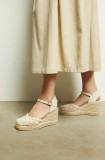Medicine espadrile femei, culoarea bej, toc pana