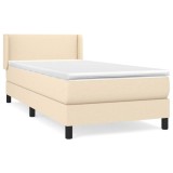 Cumpara ieftin Pat box spring cu saltea, crem, 140x200 cm, textil