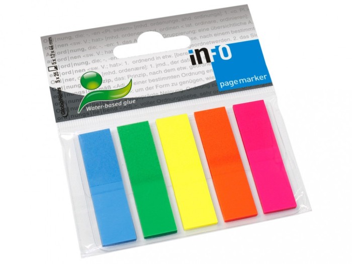 PageMarker 12 x 44 mm 125 file Info Notes 5 culori/set