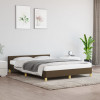 VidaXL Cadru de pat cu tăblie, maro &icirc;nchis, 140x190 cm, textil